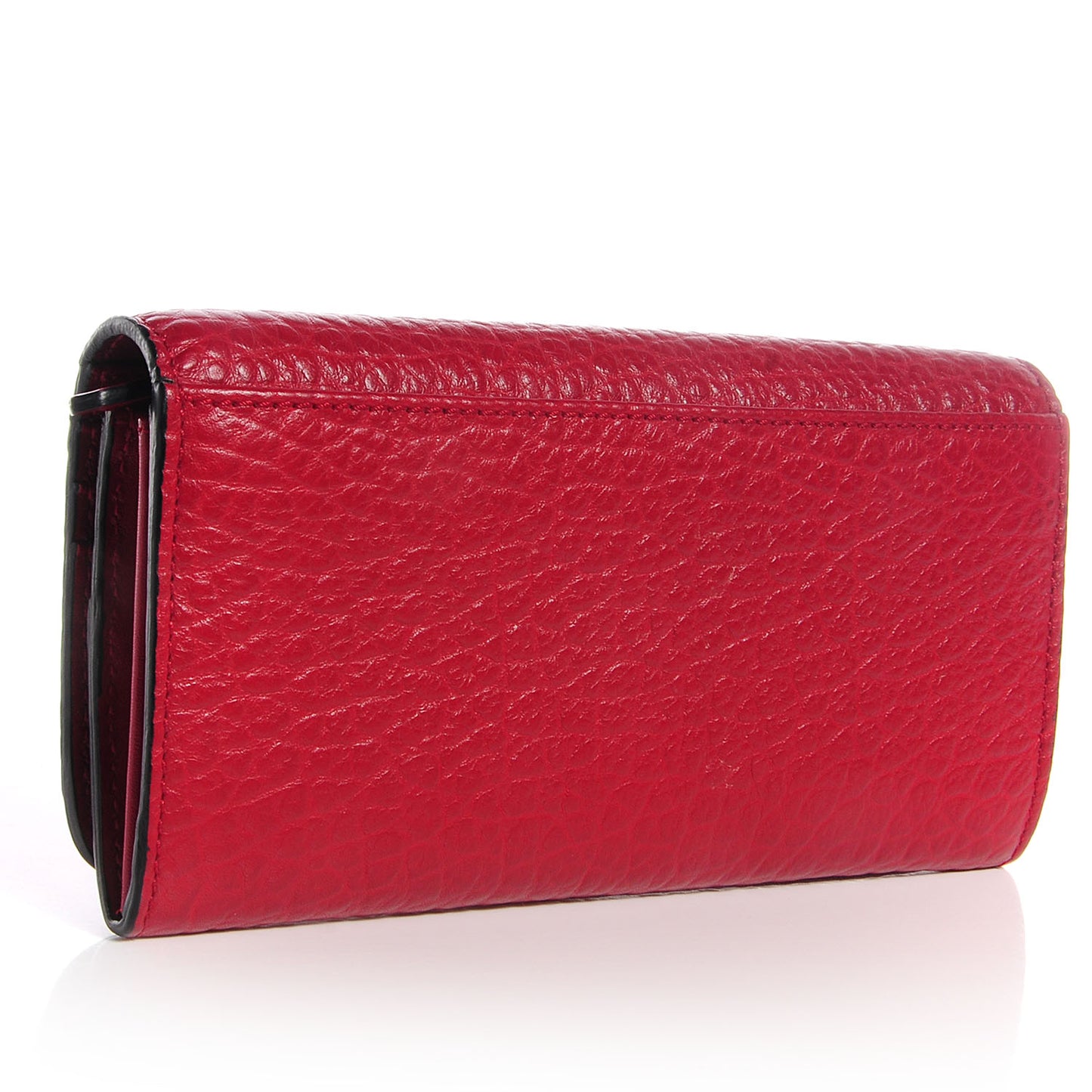 Signature Grain Leather Continental Wallet Military Red