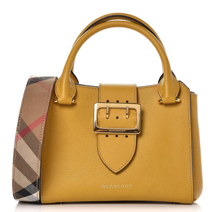 Burberry Soft Grain Calfskin Small Buckle Tote Bright Straw 1 of 11