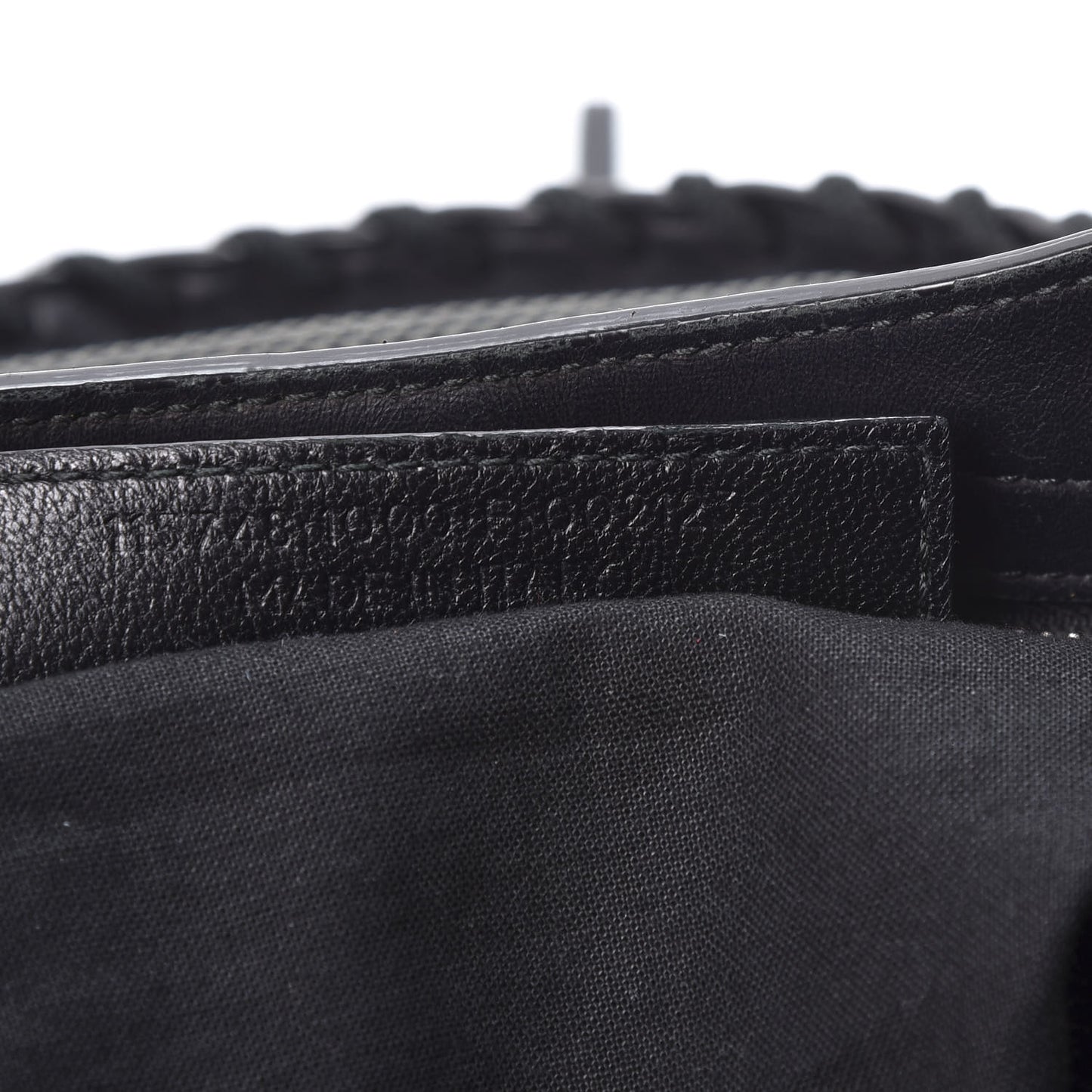 Calfskin Twill Perforated Classic Silver Hardware City Black