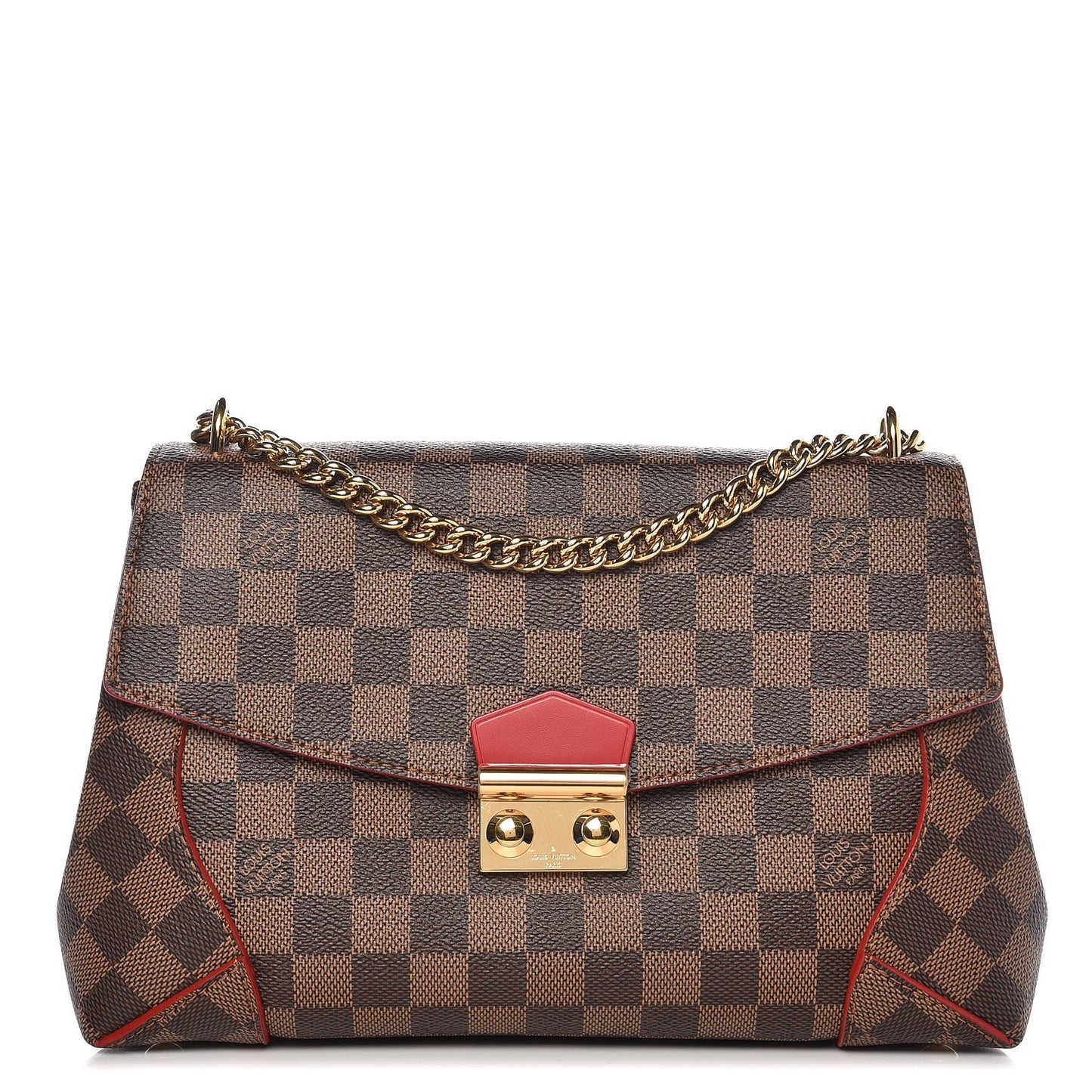 Damier Ebene Caissa Clutch Cherry