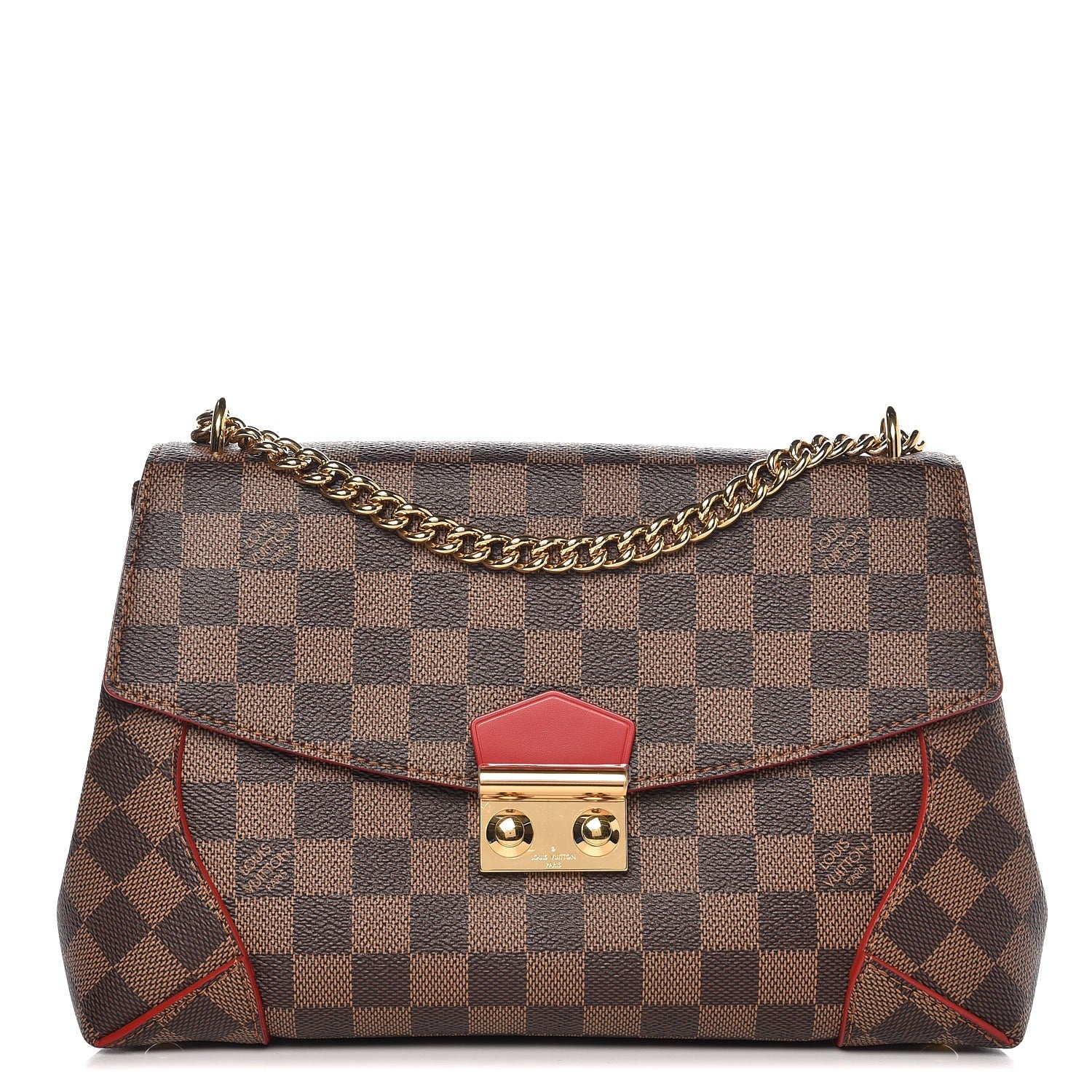 Louis Vuitton Damier Ebene Caissa Clutch Cherry 1 of 7
