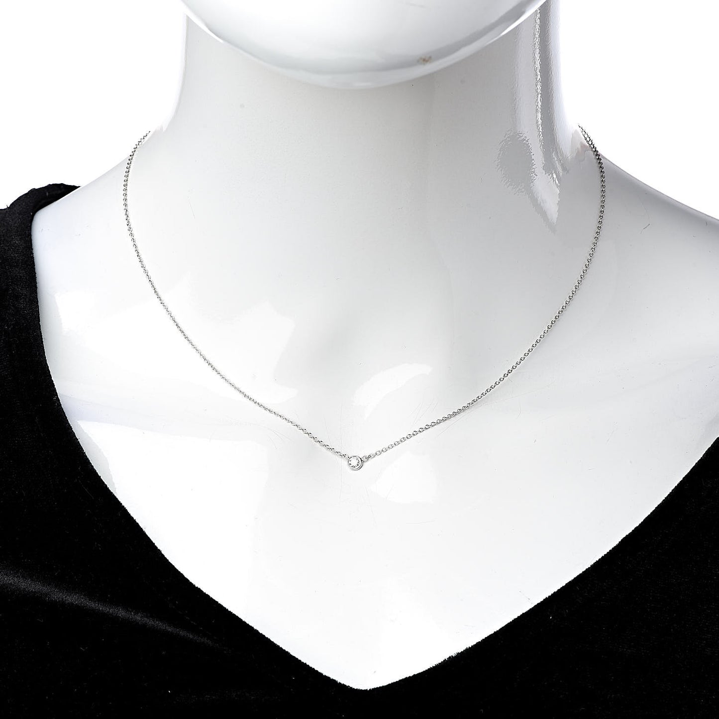 Platinum Diamond .08ct Elsa Peretti Diamonds by the Yard Pendant Necklace