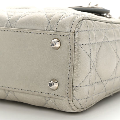Christian Dior Metallic Nubuck Cannage Mini Lady Dior Silver 10 of 11