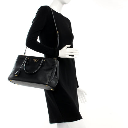 Prada Saffiano Medium Galleria Double Zip Tote Black 2 of 14