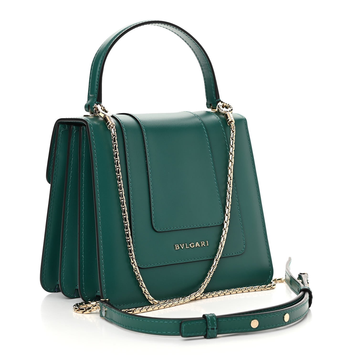 Bulgari Calfskin Serpenti Forever Top Handle Emerald Green 3 of 11