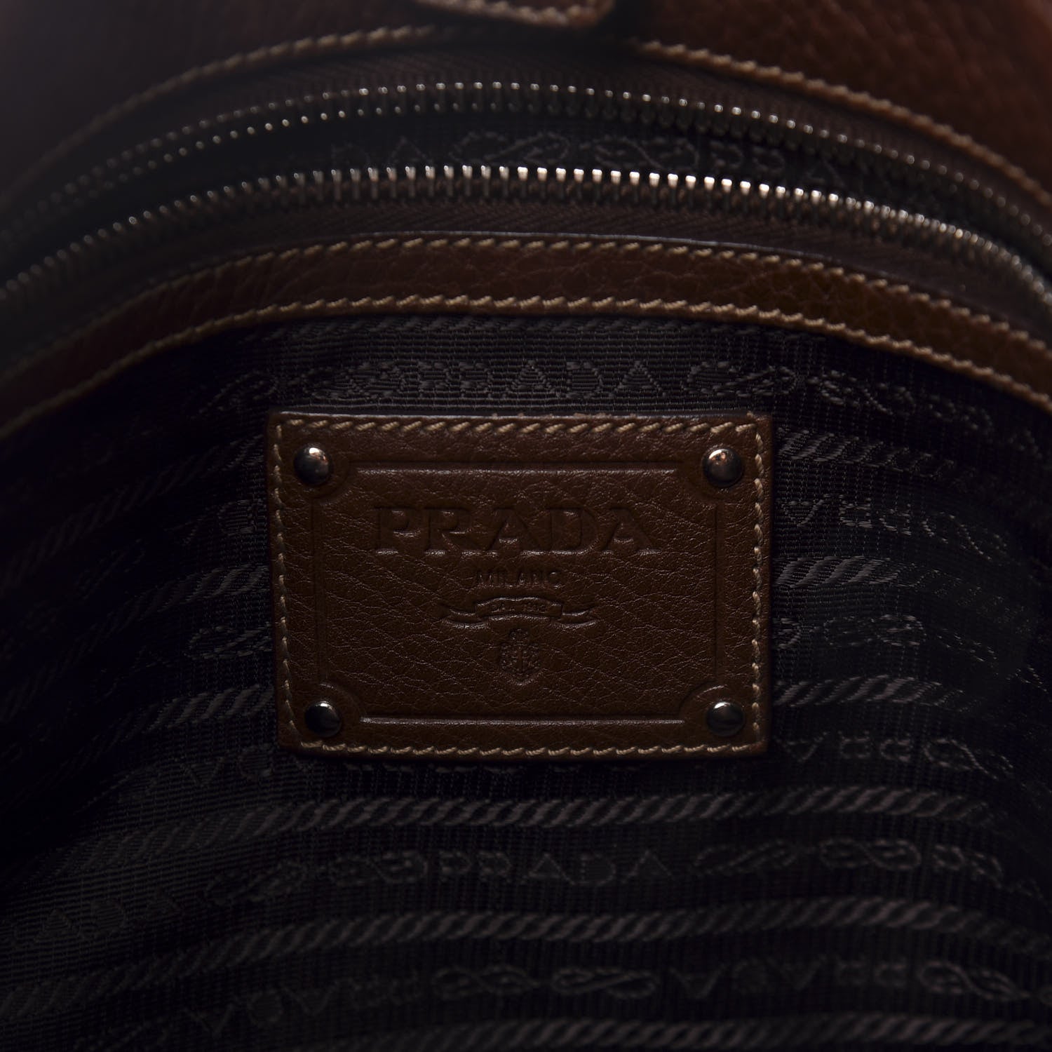 Prada Vitello Daino Side Pocket Hobo Bruciato 8 of 14