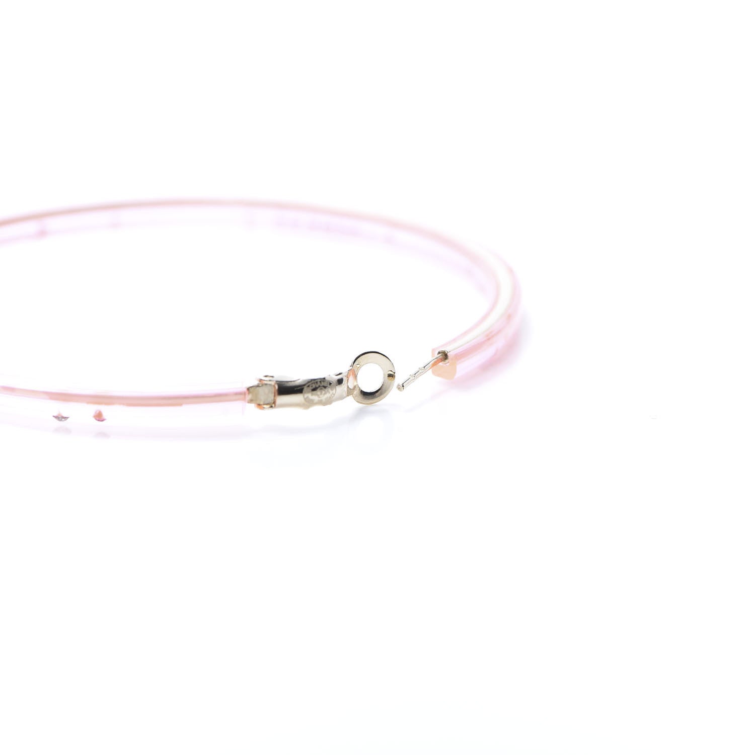 Chanel Crystal Hoop Earrings Pink Multicolor 6 of 6