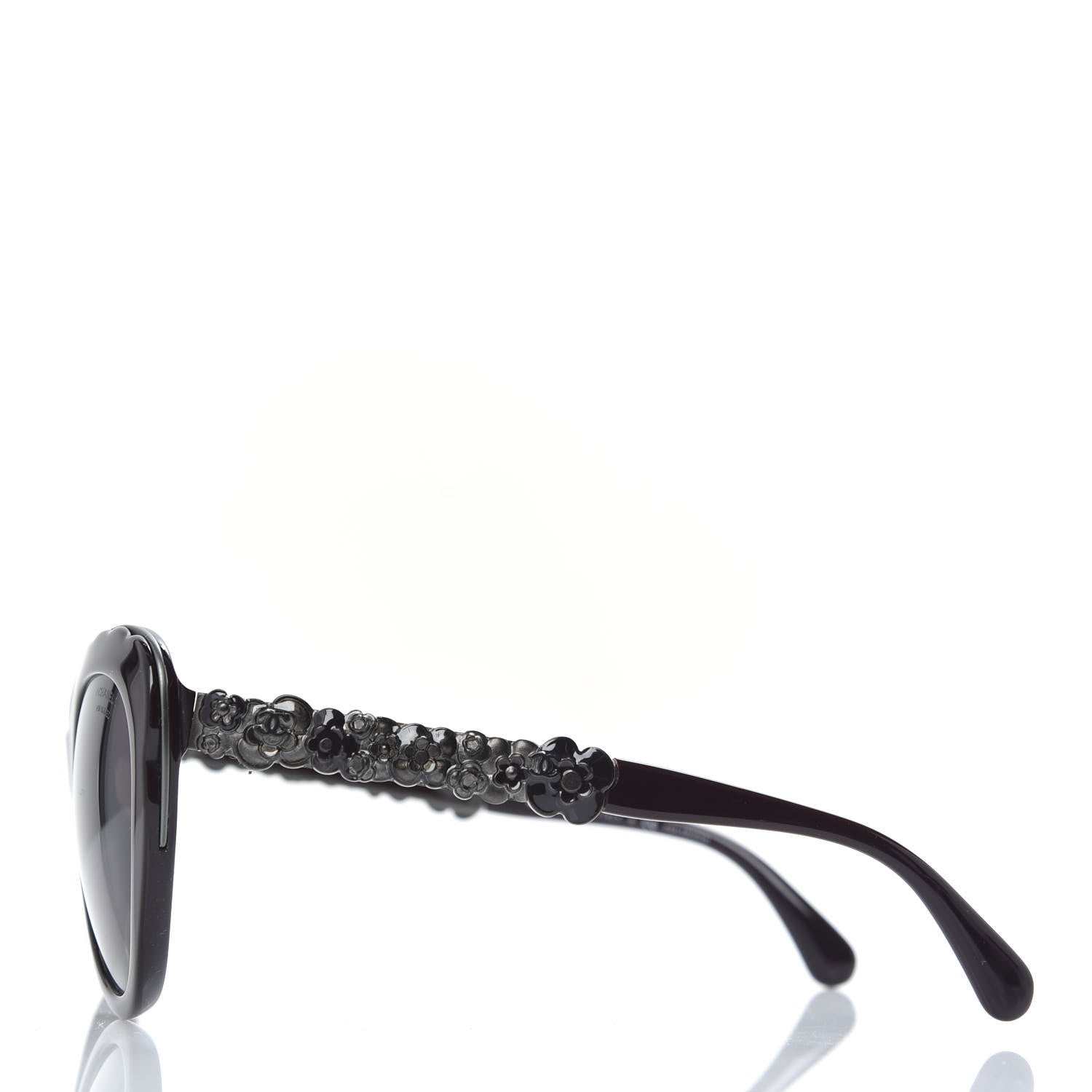 Chanel Acetate Polarized Bijou Cat Eye Sunglasses 5354 Black 3 of 7