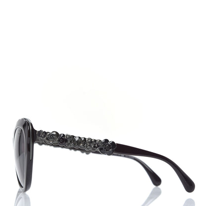 Chanel Acetate Polarized Bijou Cat Eye Sunglasses 5354 Black 3 of 7