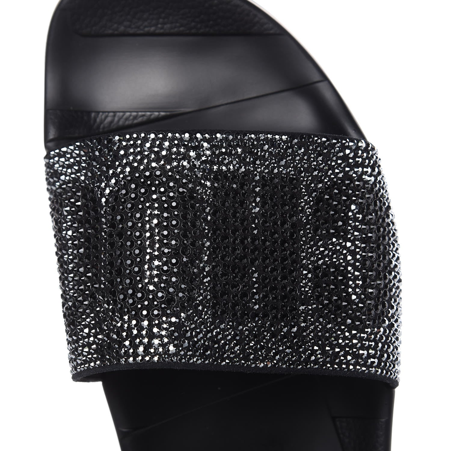 Jimmy Choo Crystal Pool Slide Sandals 38 Black 7 of 7