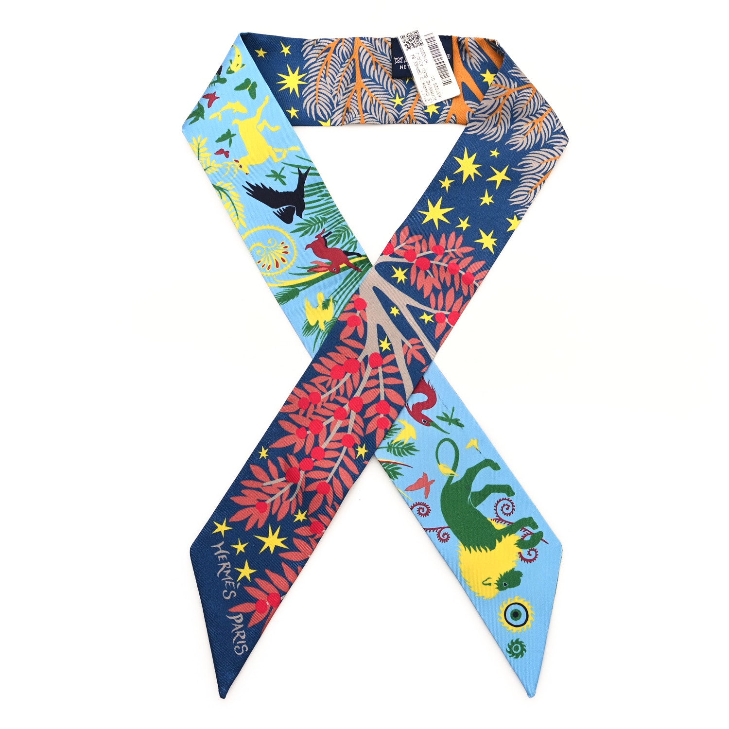 Hermes Silk Le Charme D Orphee Marine Bleu Azur Jaune 1 of 4