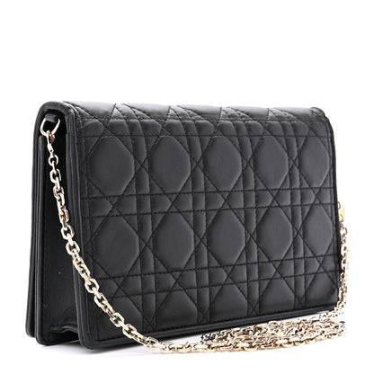 Christian Dior Lambskin Cannage Lady Dior Pouch Black 4 of 20