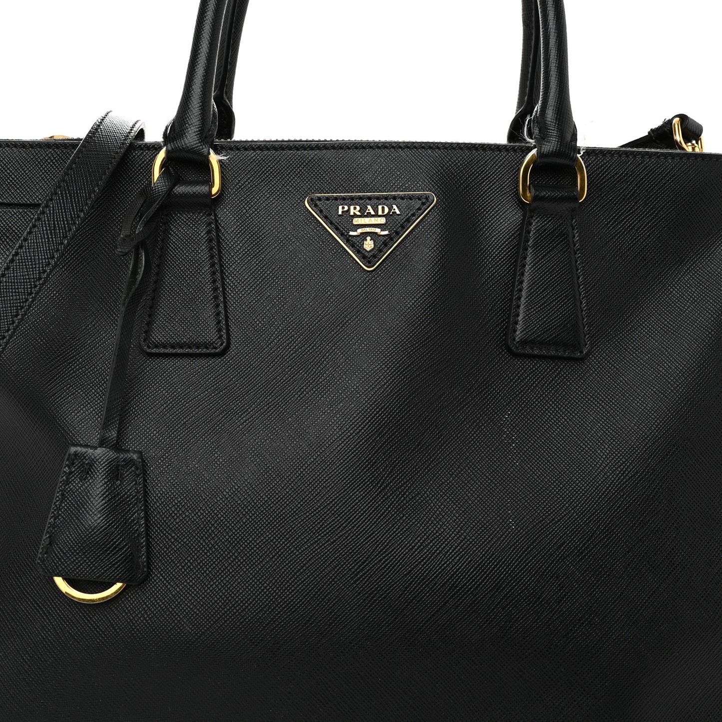 Saffiano Medium Galleria Double Zip Tote Black