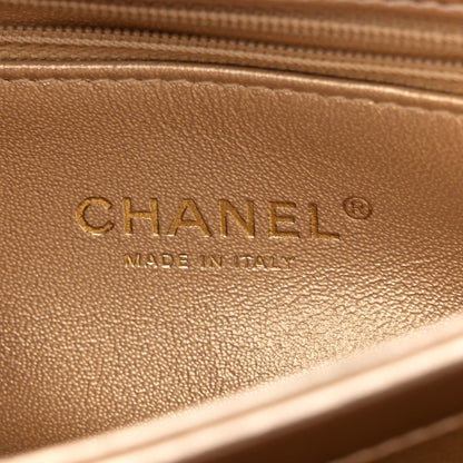 Chanel Metallic Lambskin Quilted Small Trendy CC Flap Dual Handle Bag Gold 7 of 13