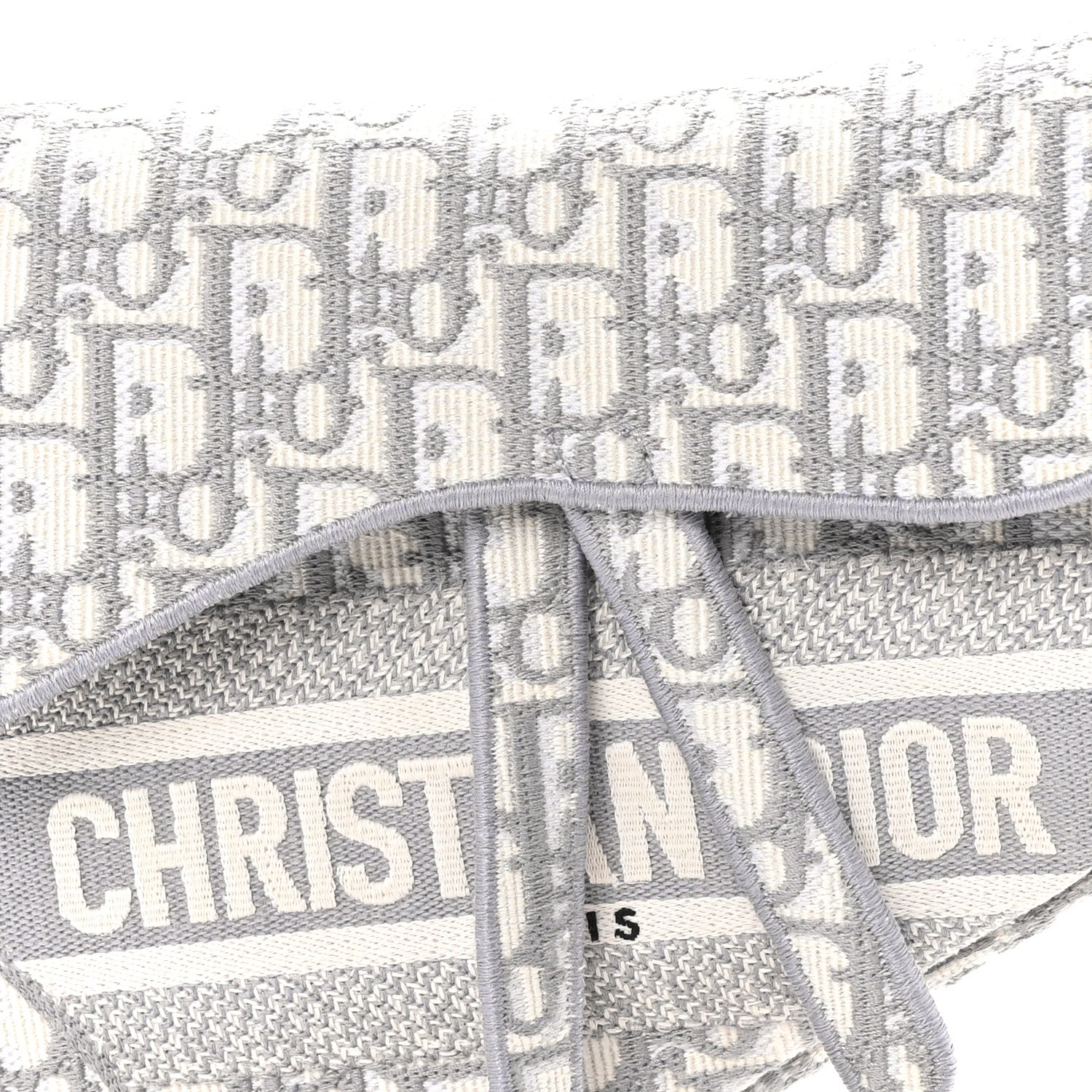 Christian Dior Oblique Embroidered Saddle Bag Gray 8 of 11