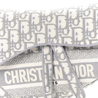 Christian Dior Oblique Embroidered Saddle Bag Gray 8 of 11