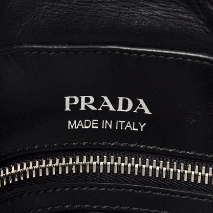 Prada Soft Calfskin Impunture Diagramme Top Handle Crossbody Bag Black 7 of 11
