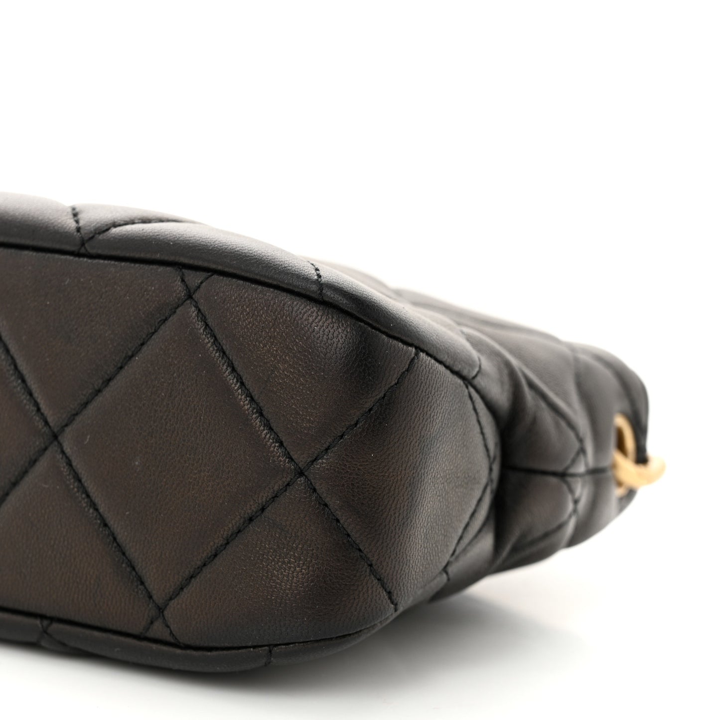 Lambskin Quilted Small CC Chain Hobo Black