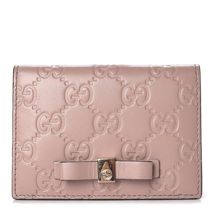 Gucci Guccissima Bow Train Pass Case Soft Pink 9 of 16
