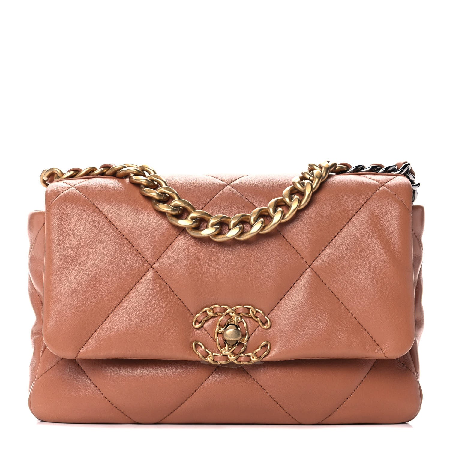 Chanel Lambskin Quilted Medium Chanel 19 Flap Brown 1 of 11