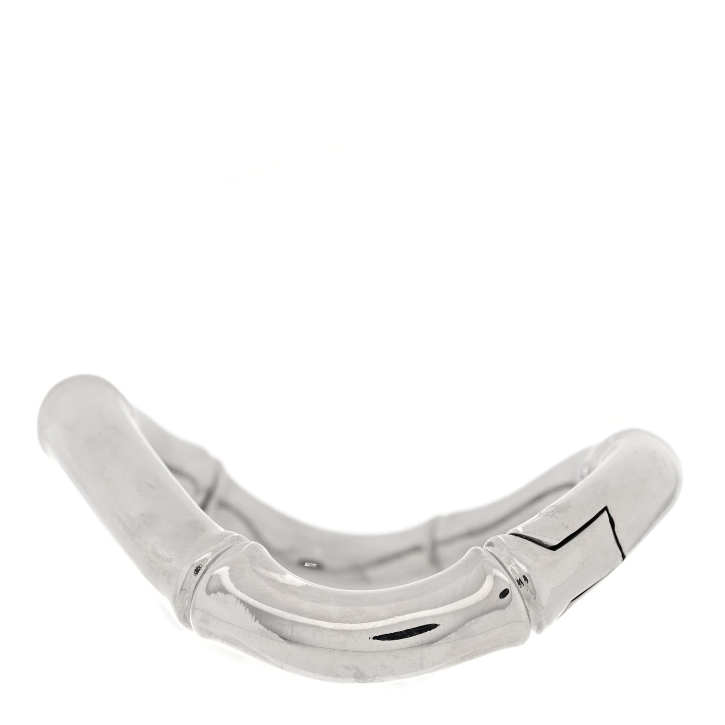 Sterling Silver Bamboo Bangle Bracelet M Silver