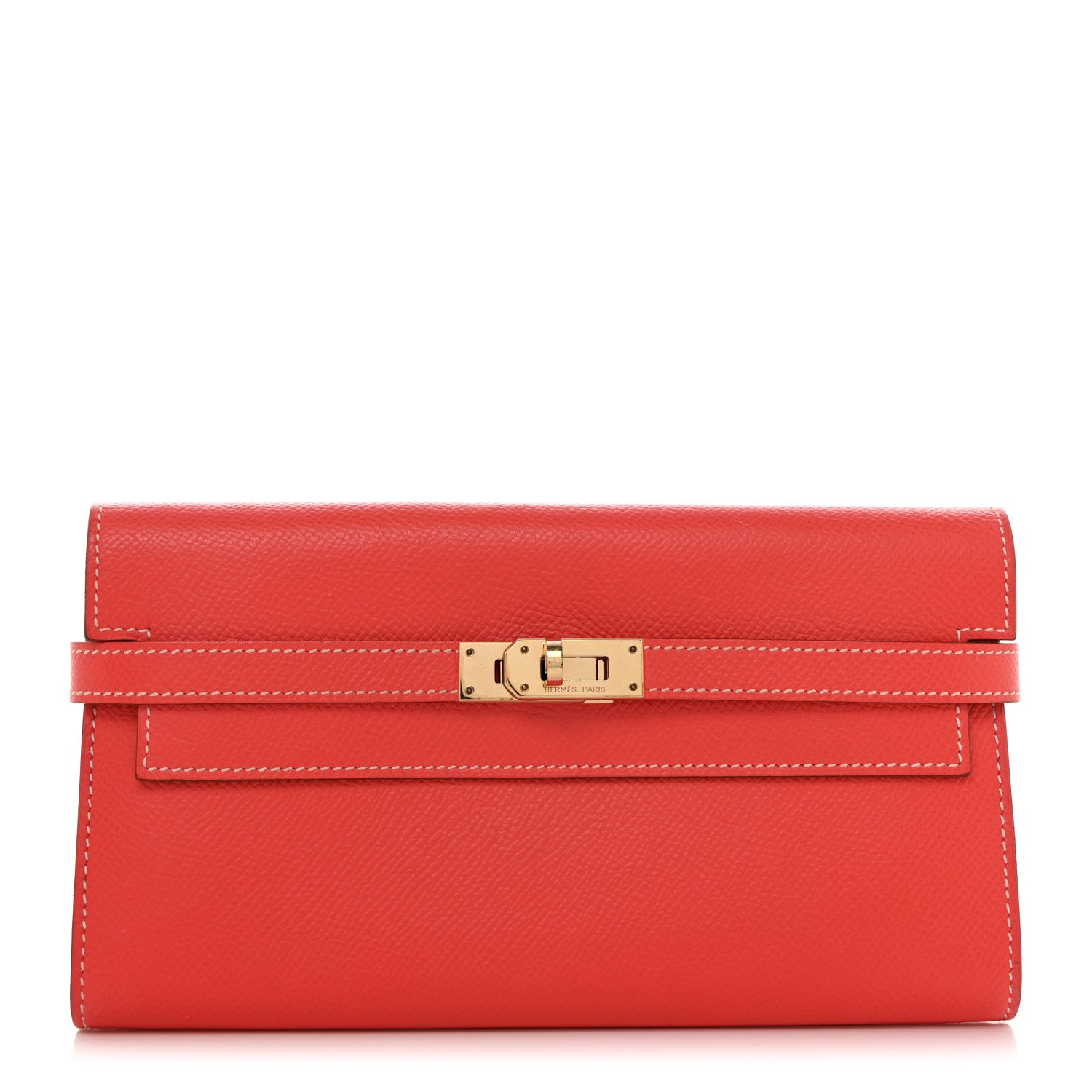 Hermes Epsom Verso Kelly Longue Wallet Rose Jaipur Gold 1 of 7