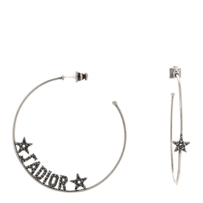 Christian Dior Palladium J'Adior Hoop Earrings Black 1 of 4