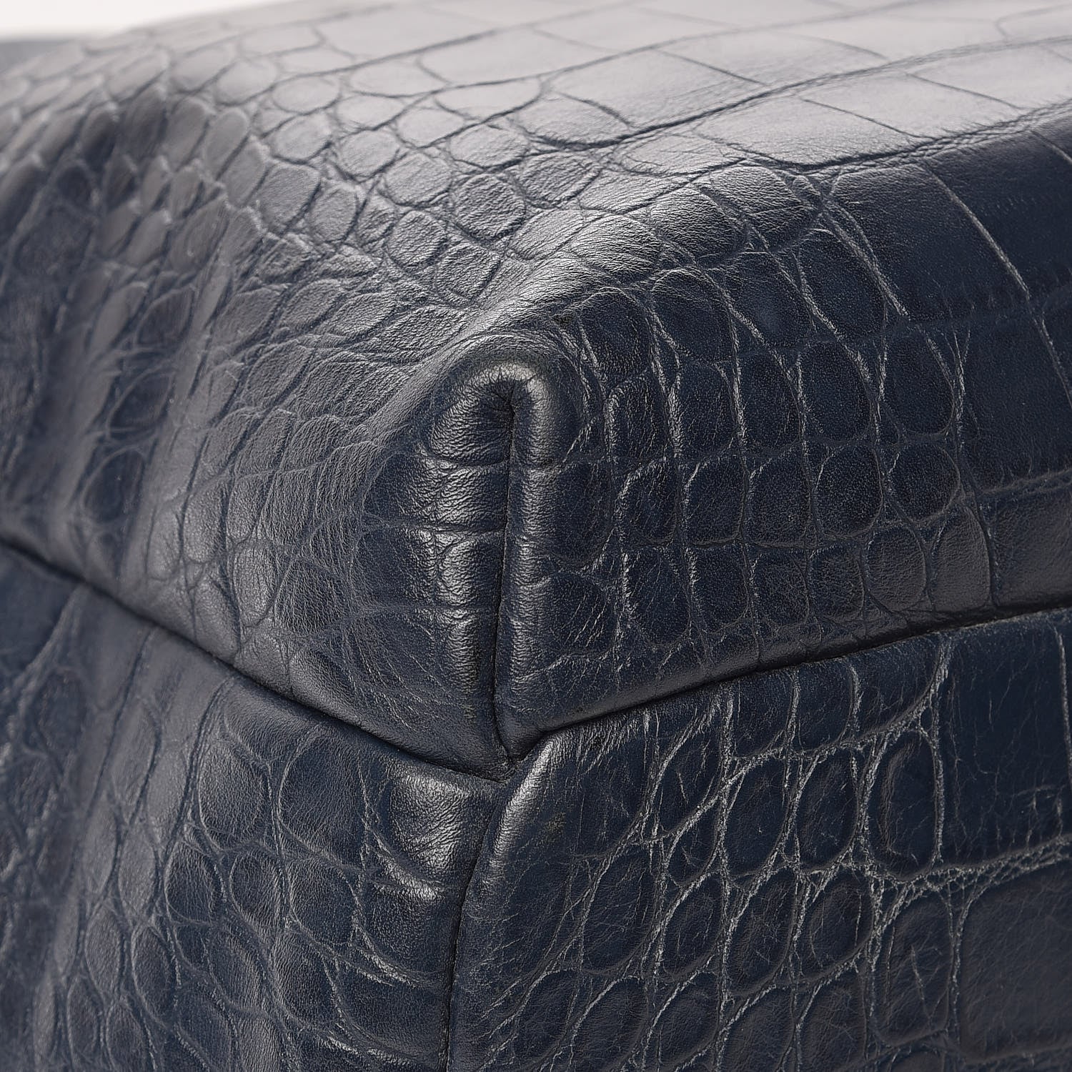 MCM Calfskin Crocodile Embossed Large Luxus Backpack Blue 5 of 24