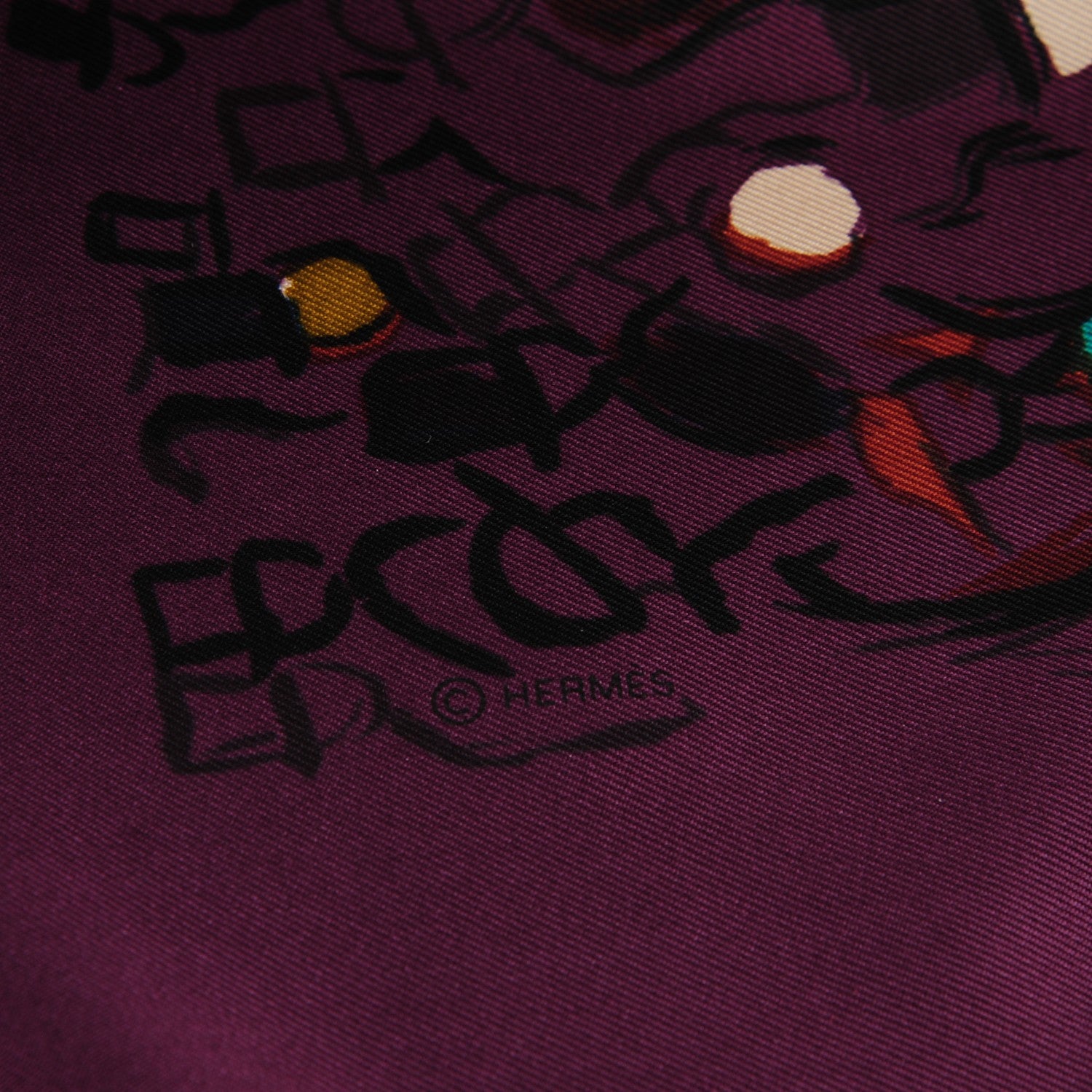 Hermes Silk Paddock Scarf 90 Prun Turquoise Brun 4 of 8