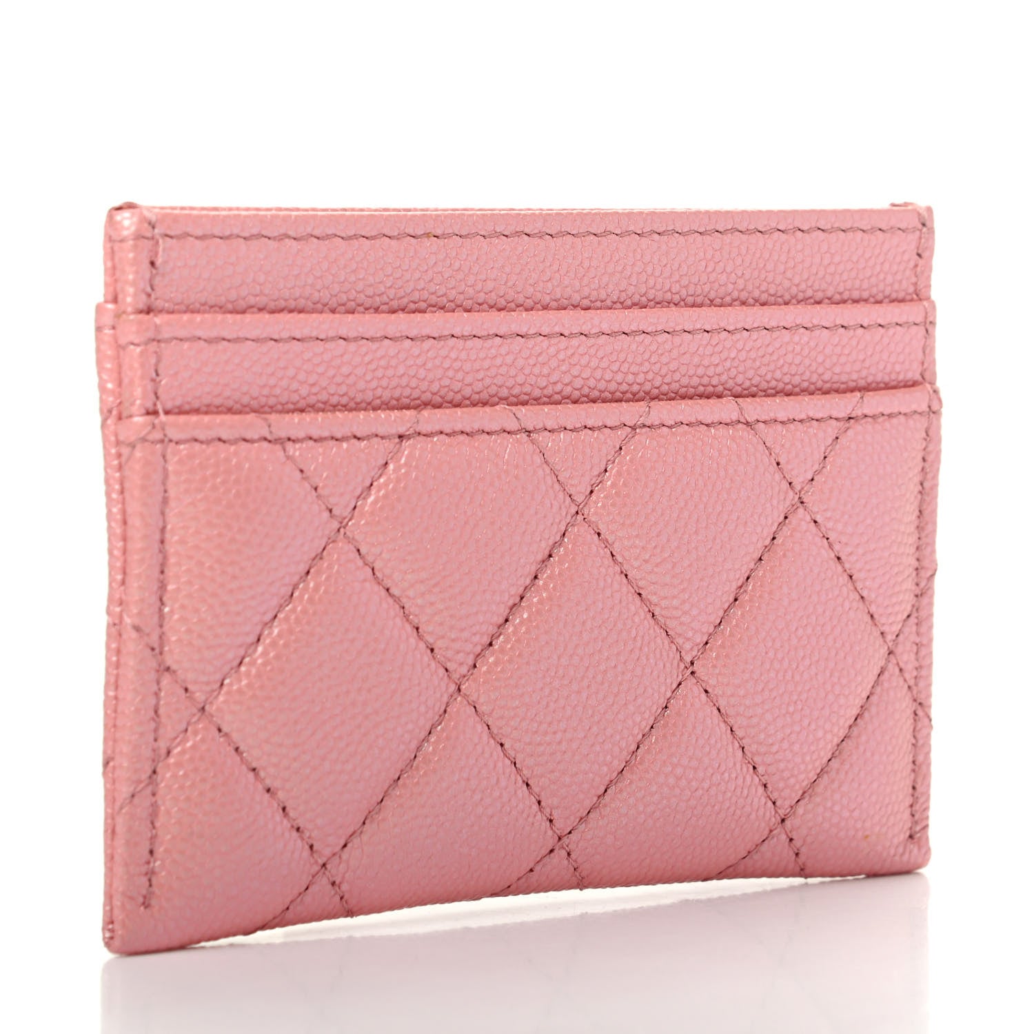 Chanel Iridescent Caviar Quilted Card Holder Rose Pink 3 of 8