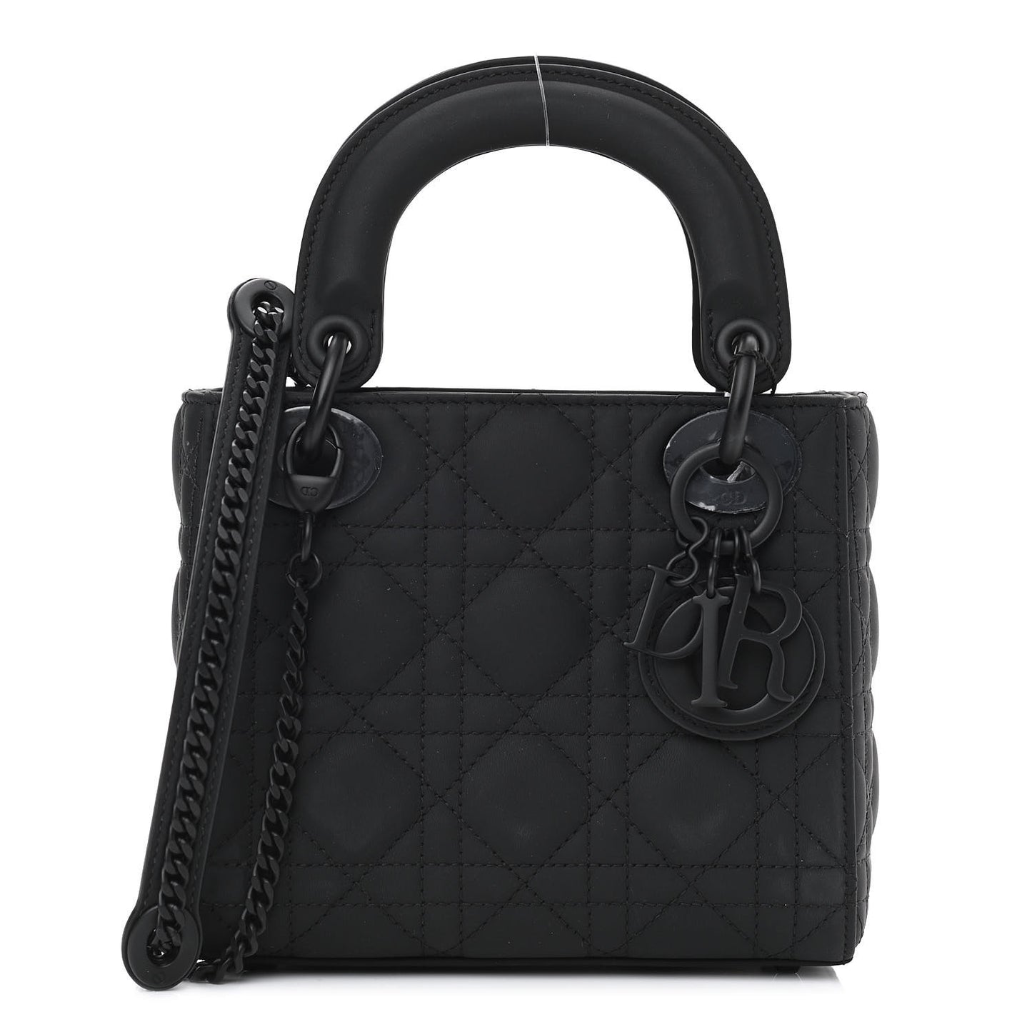 Ultra Matte Calfskin Cannage Mini Lady Dior Black