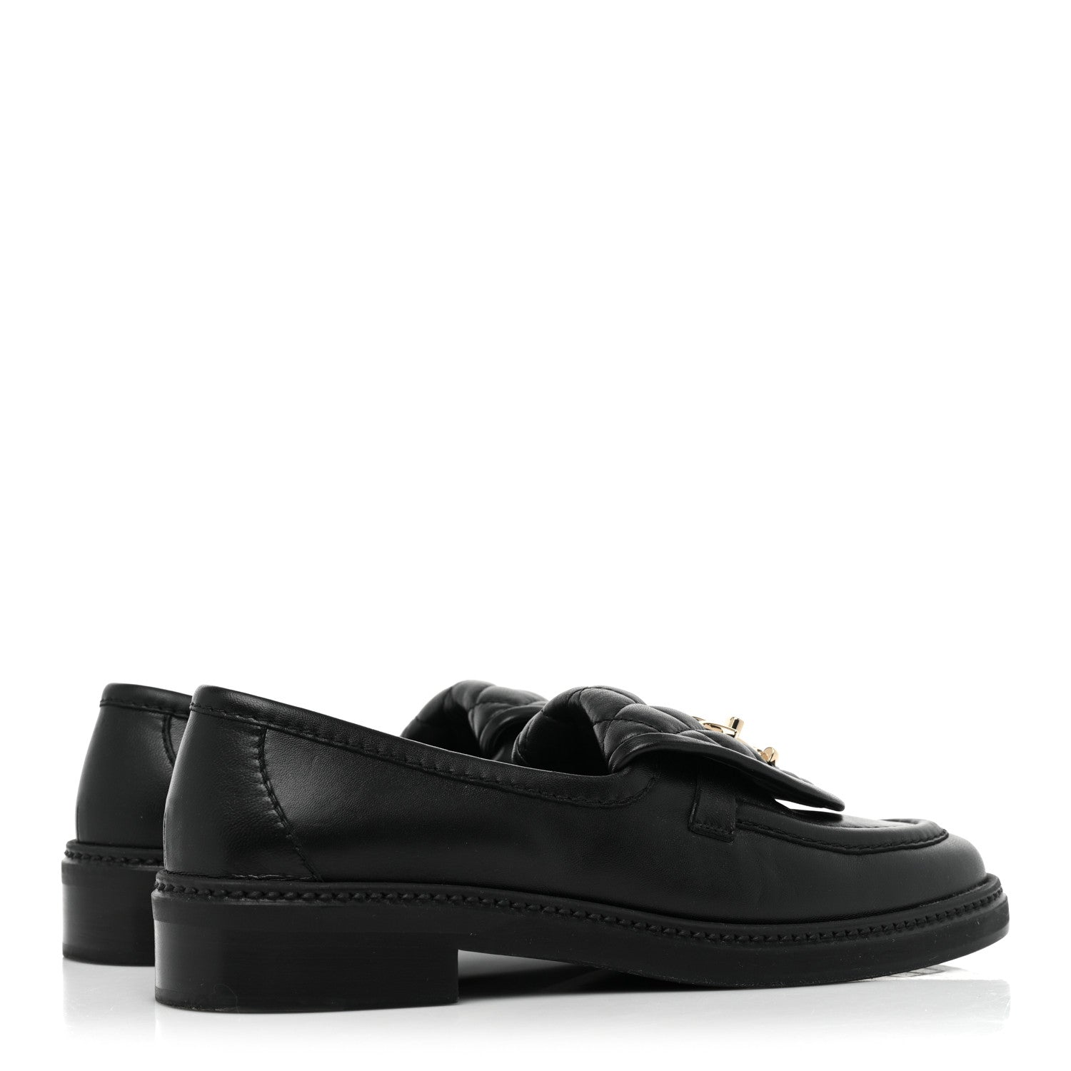 Chanel Lambskin Quilted CC Turnlock Loafers 36.5 Black 4 of 9