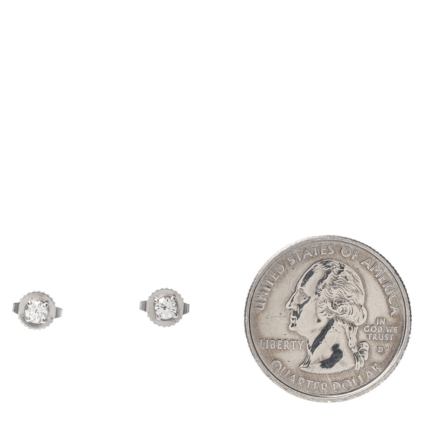 Tiffany Platinum Diamond .24ctw Solitaire Earrings 2 of 5