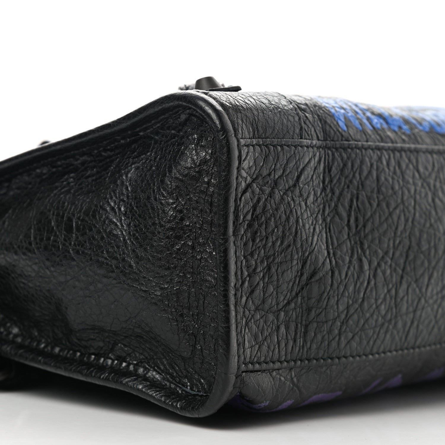 Balenciaga Agneau Arena Graffiti All Over Classic Hardware S City Black Bleu Violet 9 of 10