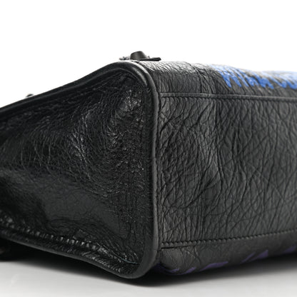 Balenciaga Agneau Arena Graffiti All Over Classic Hardware S City Black Bleu Violet 9 of 10