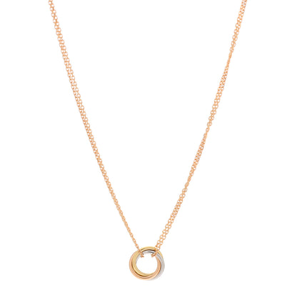 Cartier 18K Pink Yellow White Gold Trinity Double Chain Pendant Necklace 1 of 5