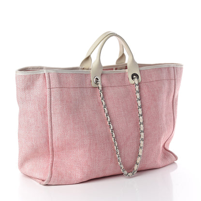 Chanel Woven Straw Raffia Extra Large Deauville Tote Pink 2 of 9