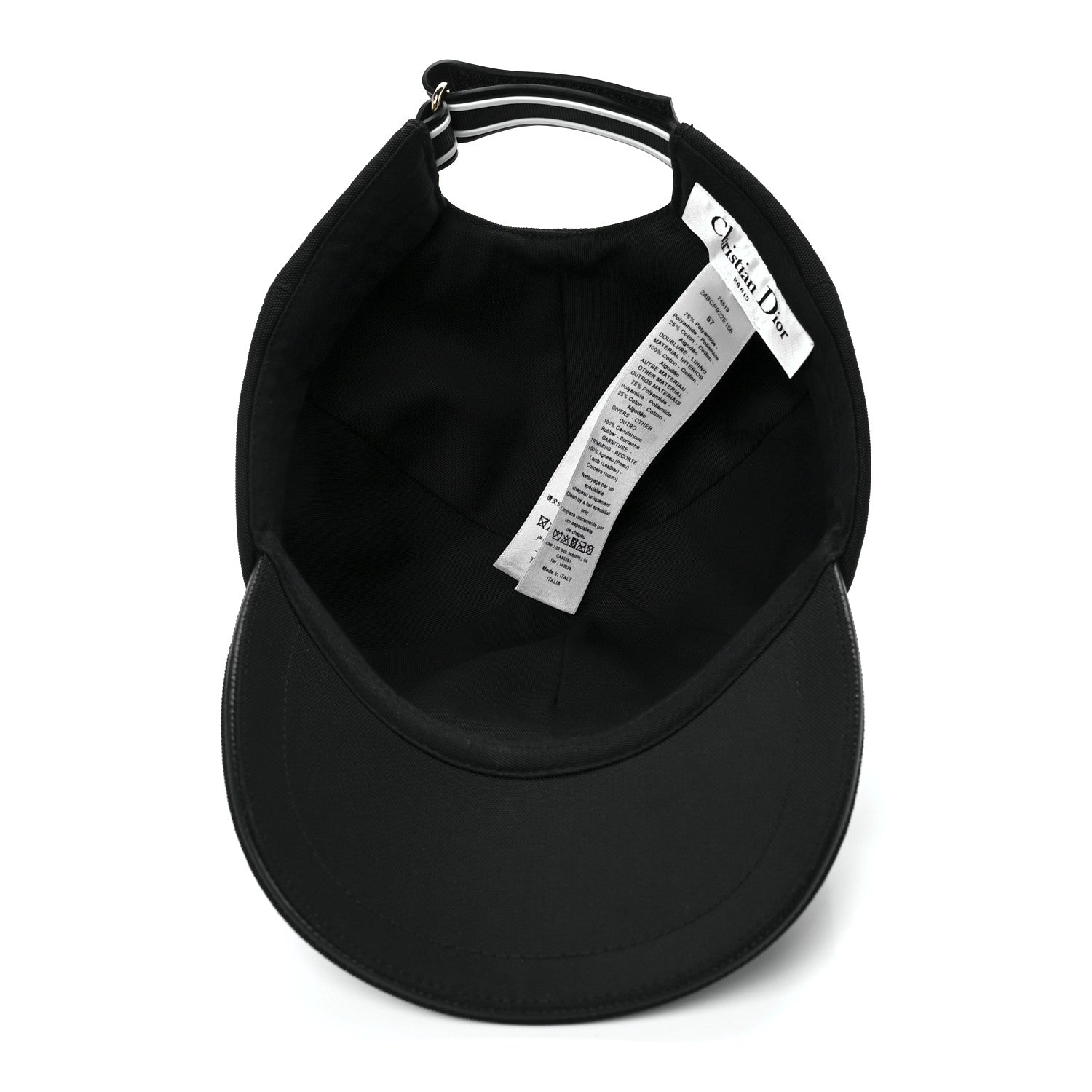 Christian Dior Cotton D-Player Cap 57 Black 6 of 8