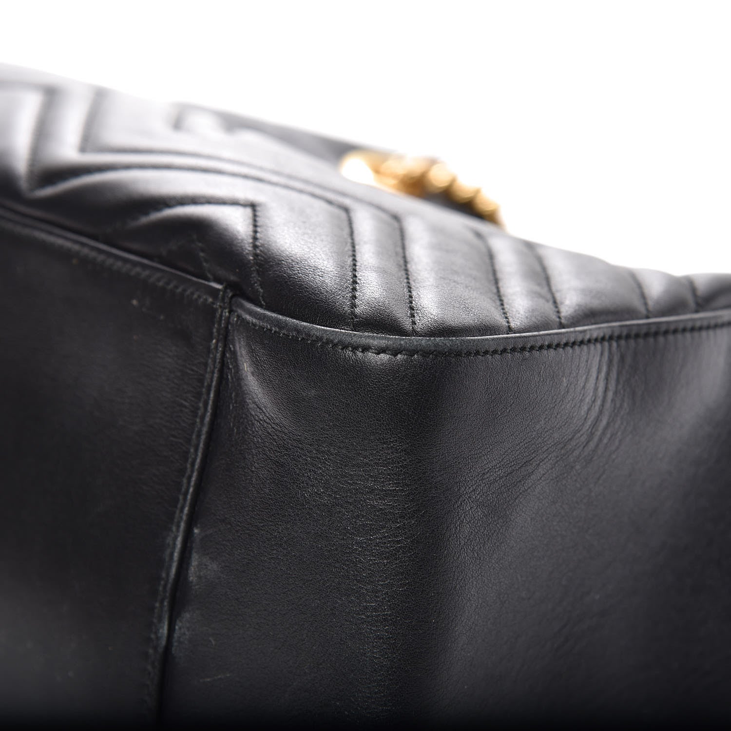 Gucci Calfskin Matelasse Medium GG Marmont Shoulder Tote Bag Black 14 of 14