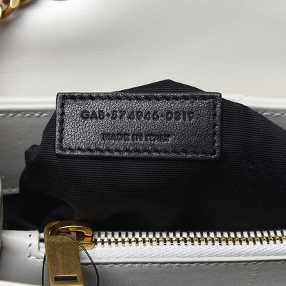 Saint Laurent Calfskin Y Quilted Monogram Medium Loulou Chain Satchel Crema Soft 8 of 10