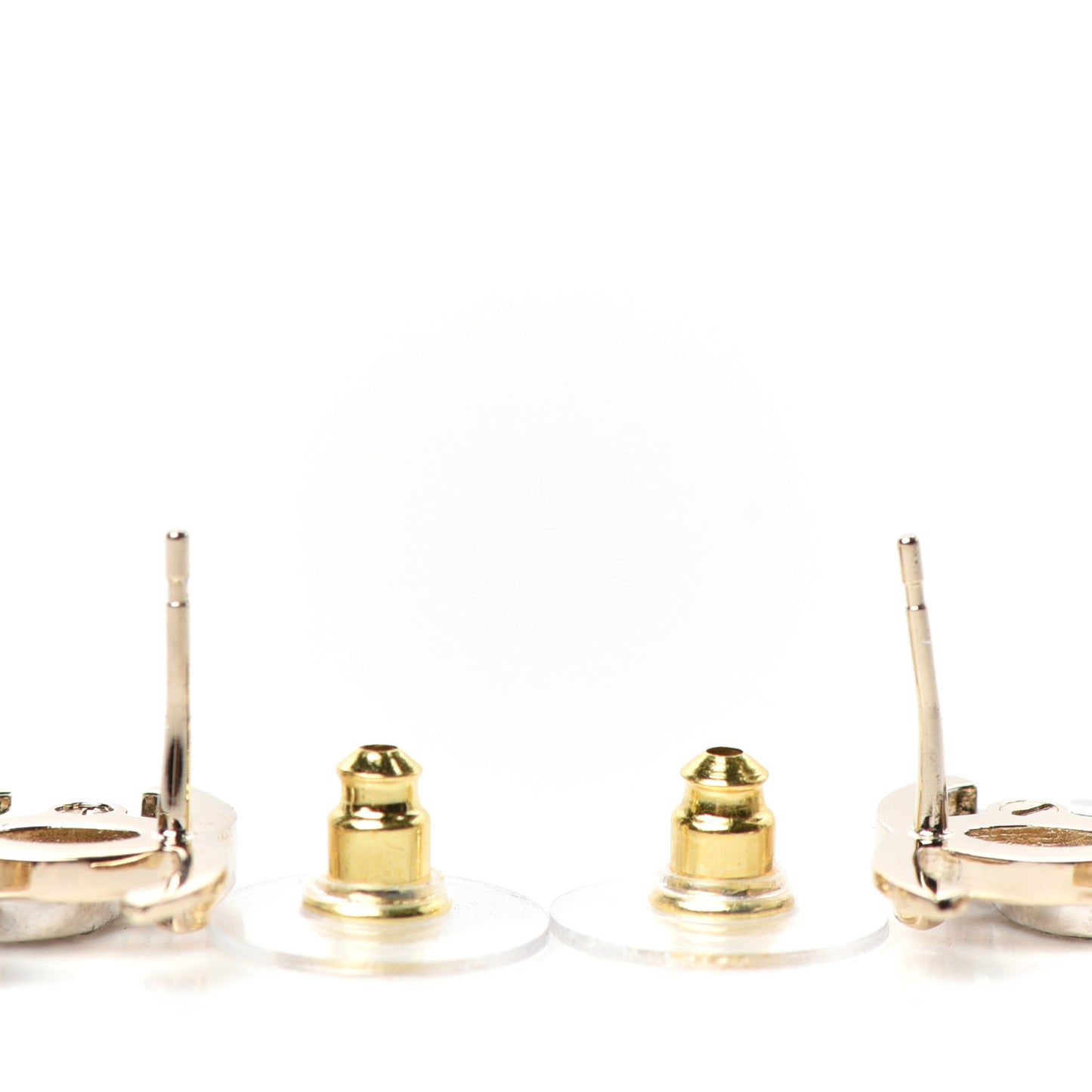 Crystal Double CC Earrings Gold Silver
