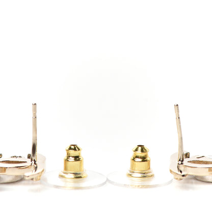 Chanel Crystal Double CC Earrings Gold Silver 3 of 4