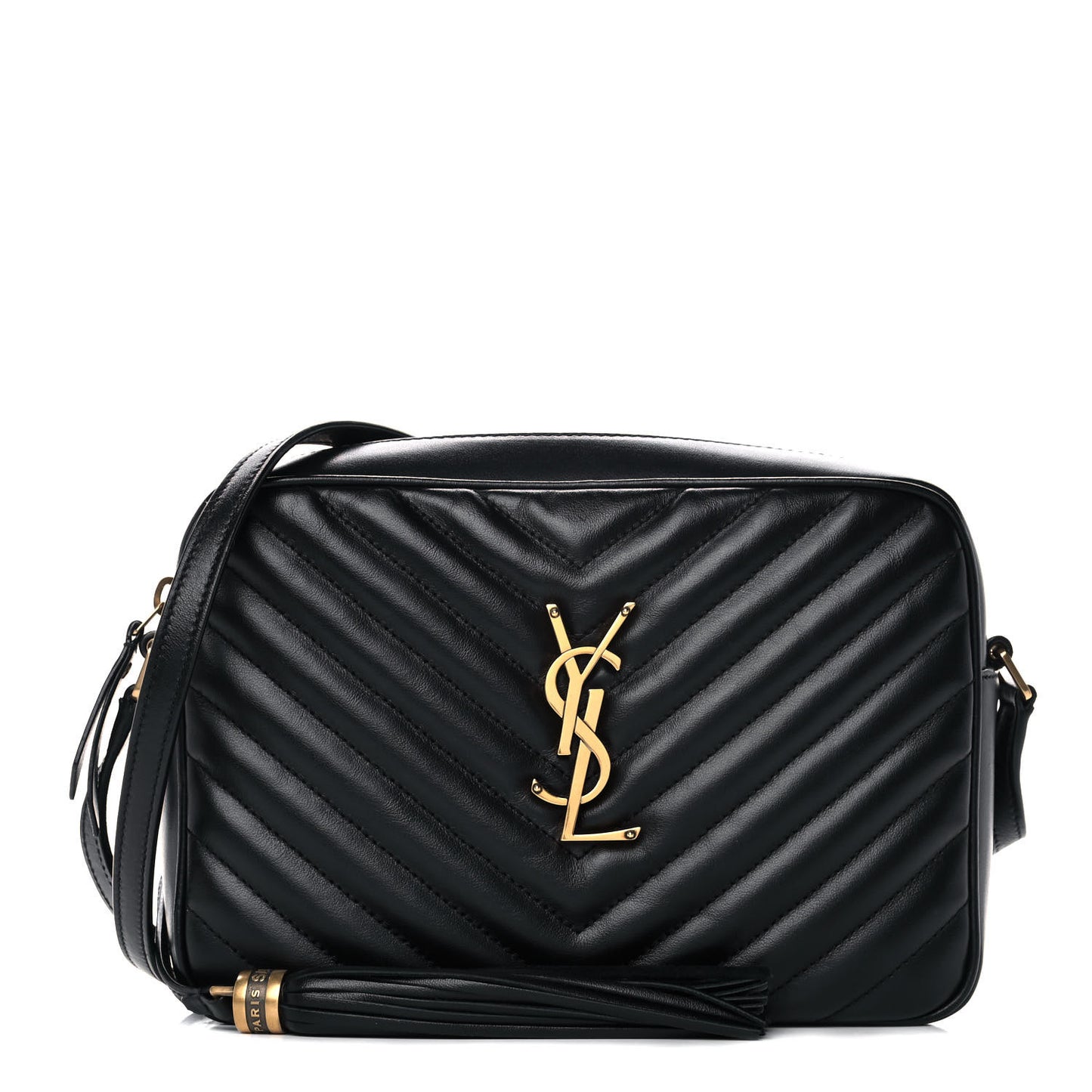 Calfskin Matelasse Monogram Lou Camera Bag Black