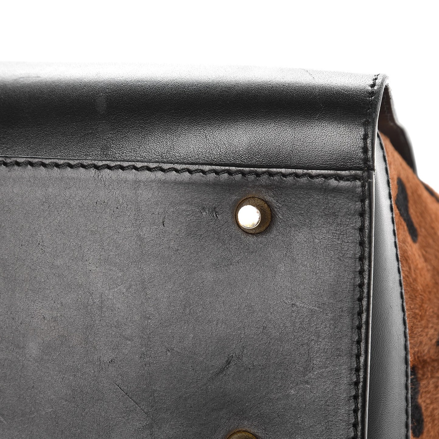 Prorsum Calfskin Calf Hair Small Dinton Satchel Black