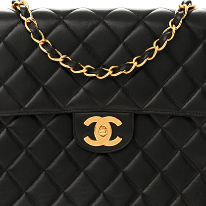 Chanel Lambskin Quilted XL Jumbo Single Flap Black 8 of 10