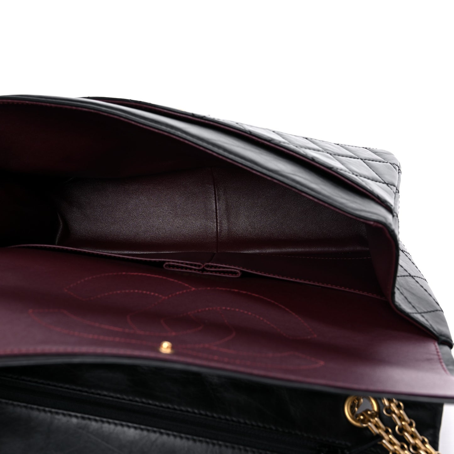 Aged Calfskin Quilted 2.55 Reissue 227 Flap Black