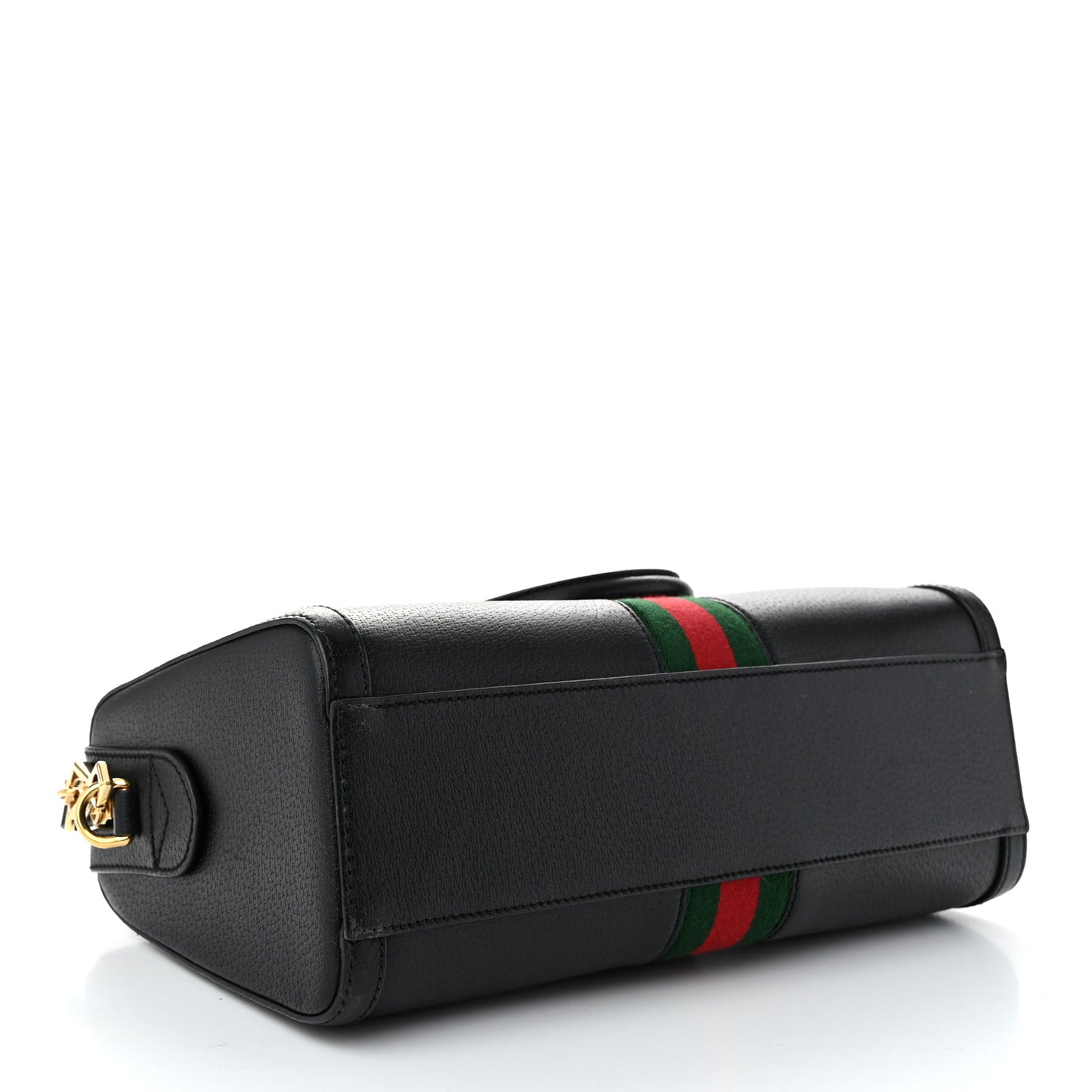 Textured Dollar Calfskin Web Medium Ophidia Boston Black