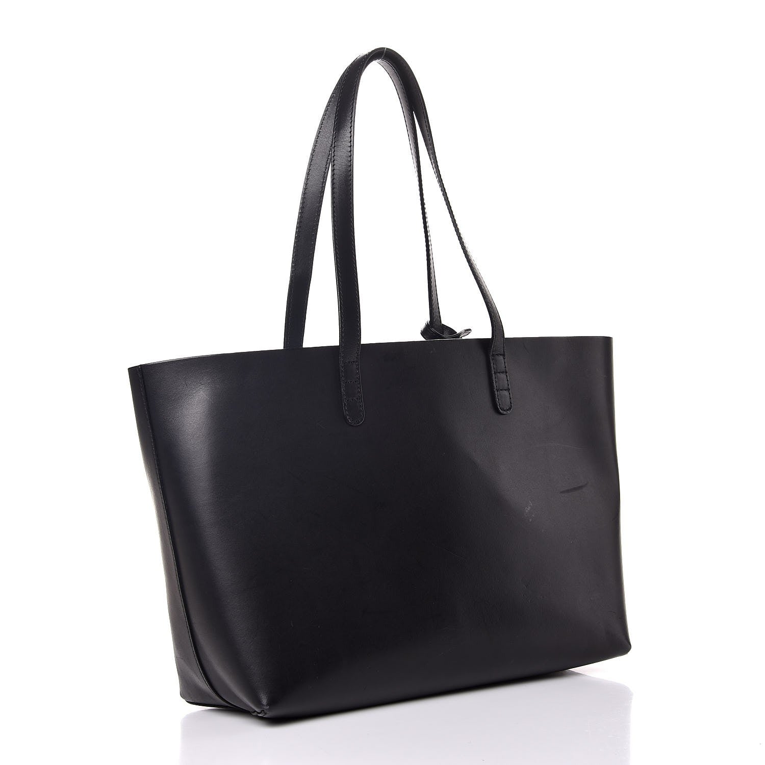Mansur Gavriel Calfskin Small Shopping Tote Black Blue 4 of 13