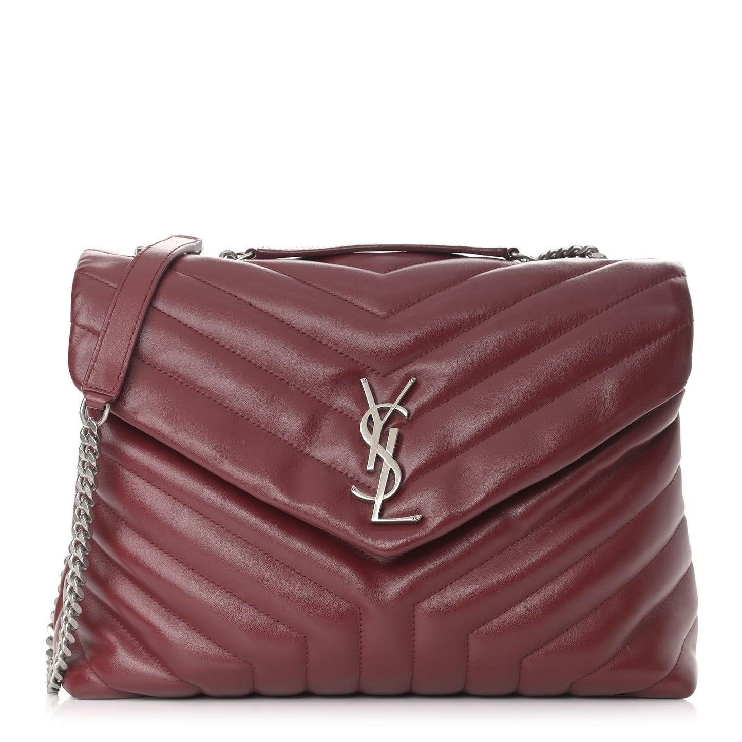 Calfskin Y Quilted Monogram Medium Loulou Chain Satchel Palissandre