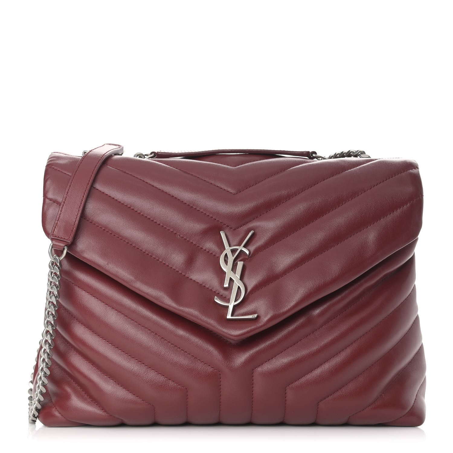 Saint Laurent Calfskin Y Quilted Monogram Medium Loulou Chain Satchel Palissandre 1 of 13